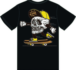 BLNT - T-Shirt Skate Skull - Black - Retro